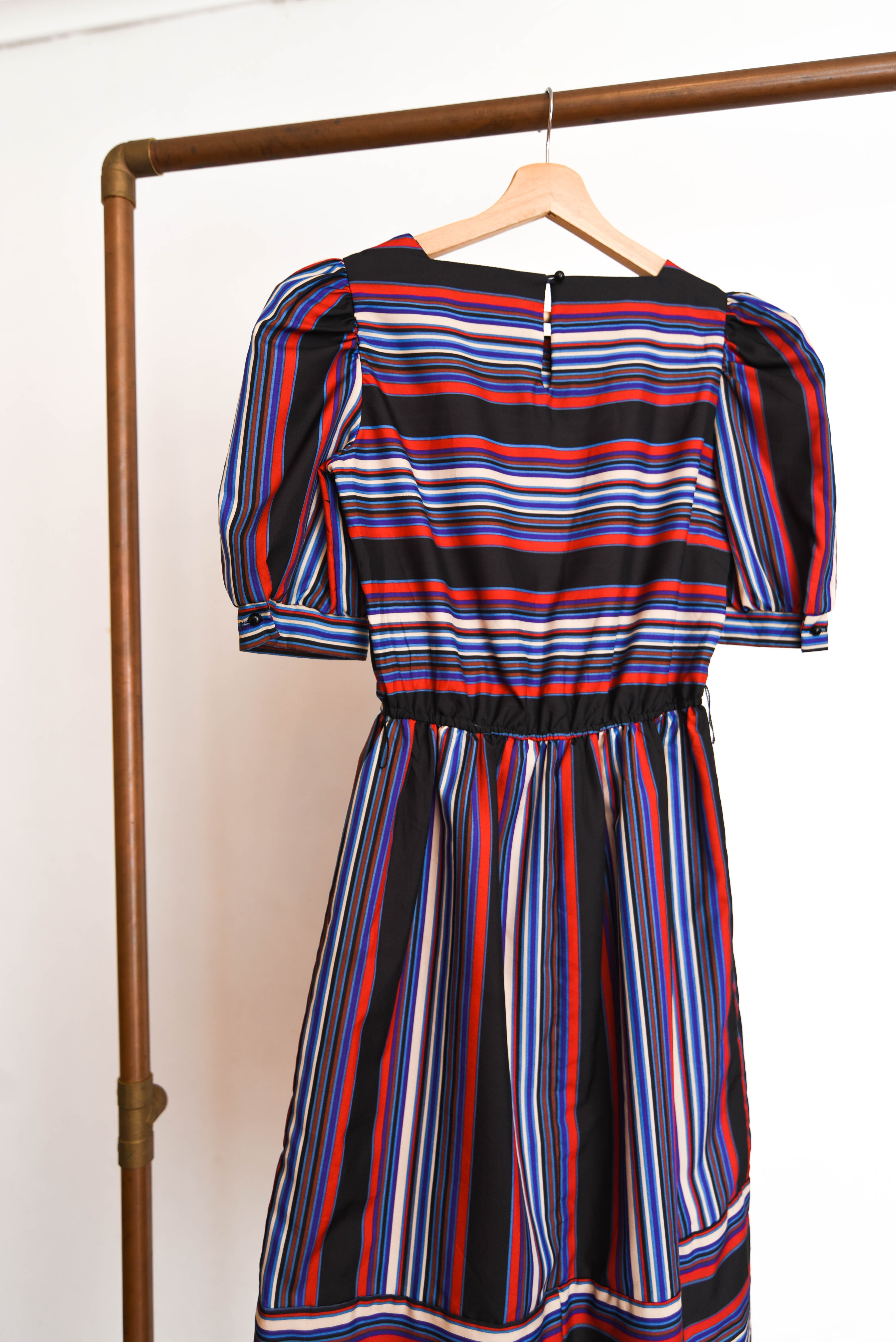 Vestido rayado 80s multicolor