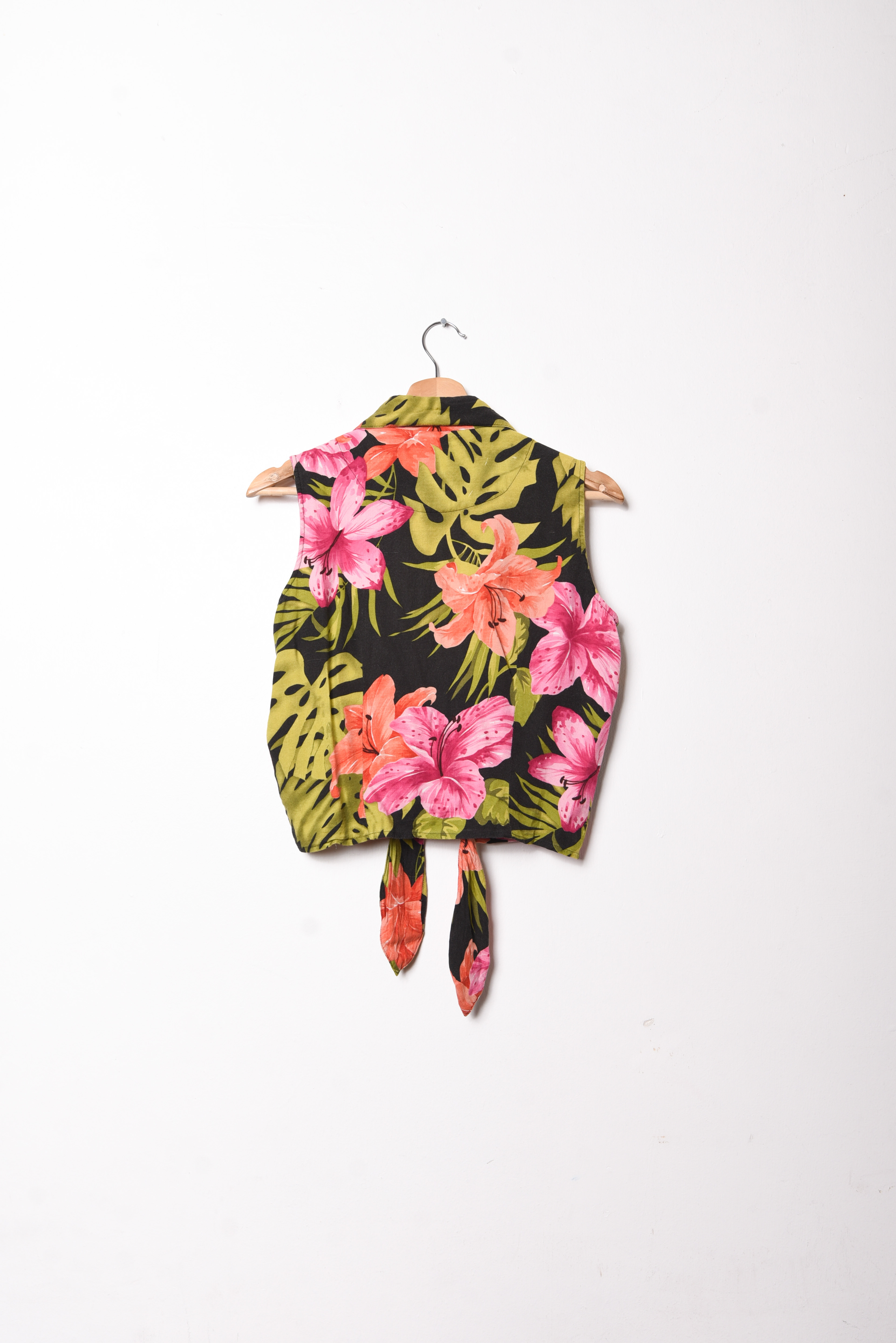 Blusa crop tropical nudo