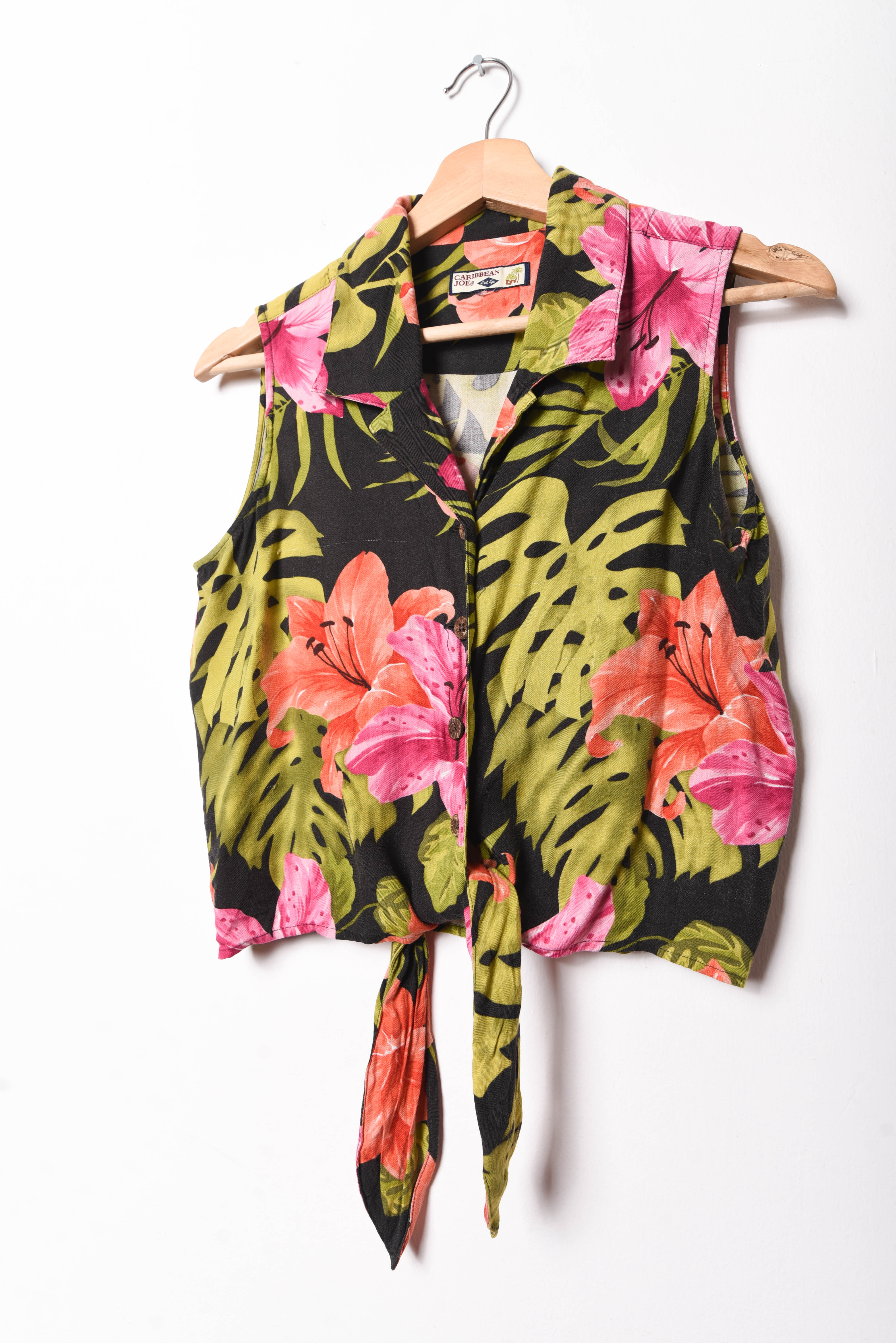 Blusa crop tropical nudo