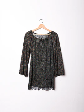 Blusa floral plisada 70s