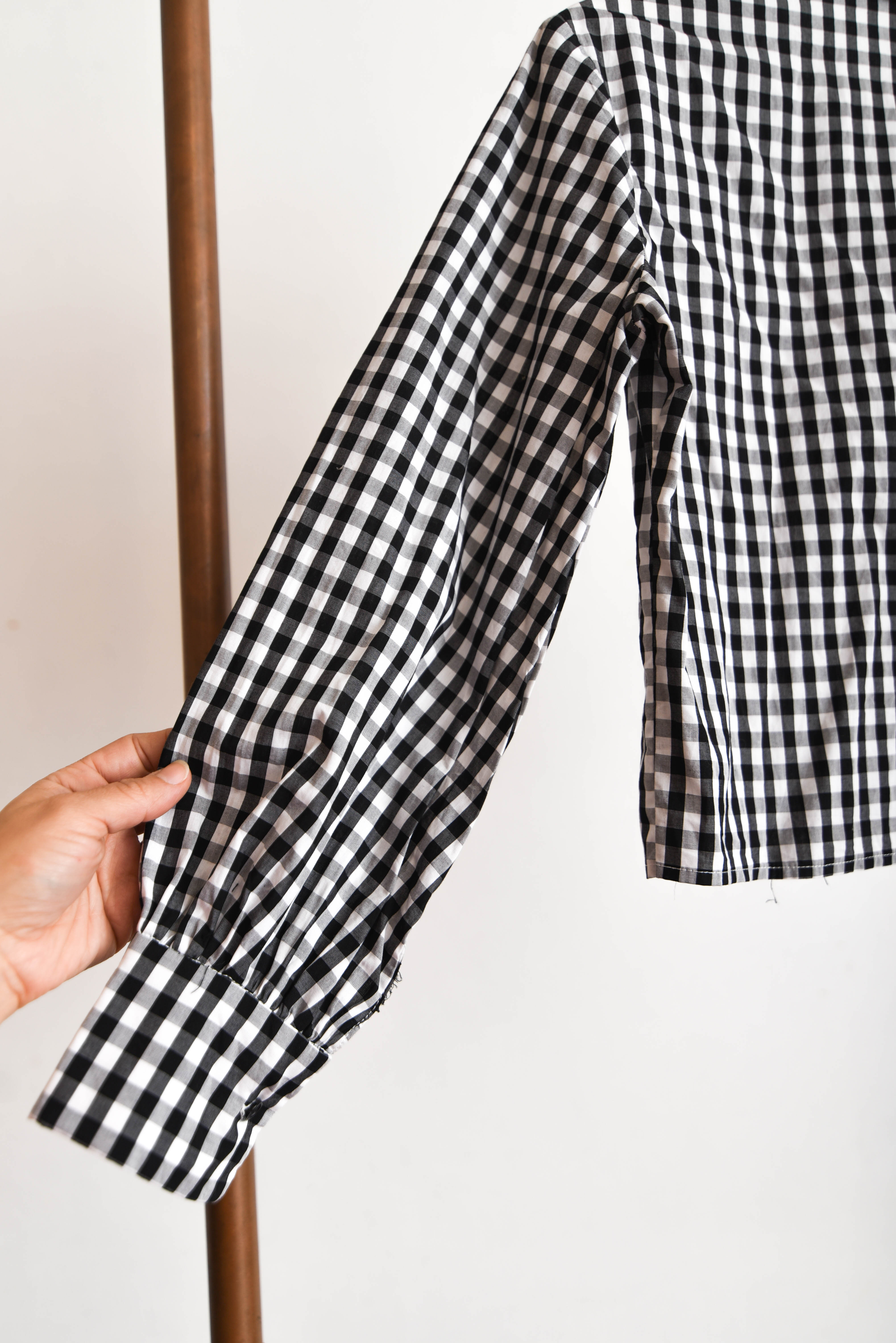 Camisa crop gingham