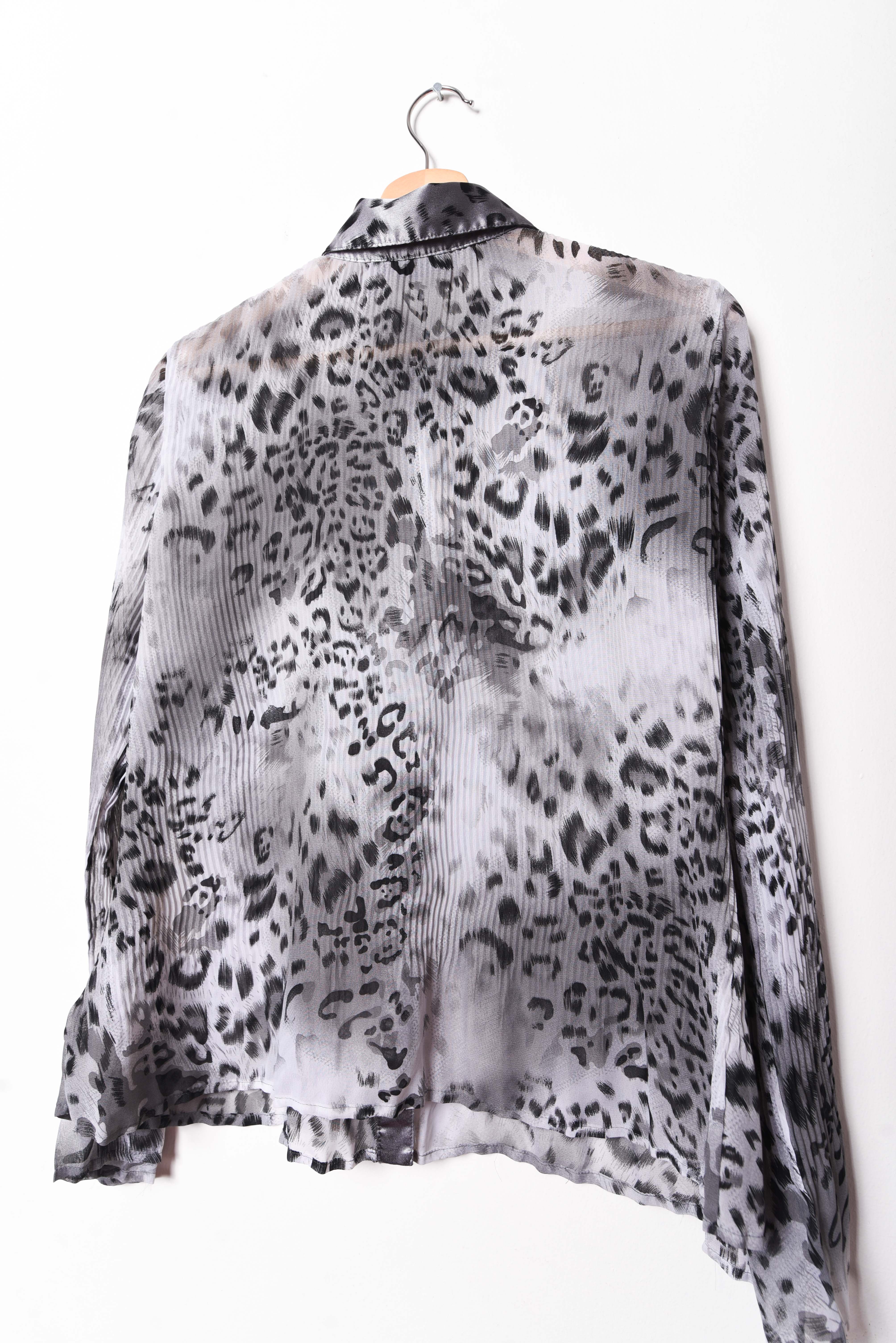 Blusa gris animal print y2k