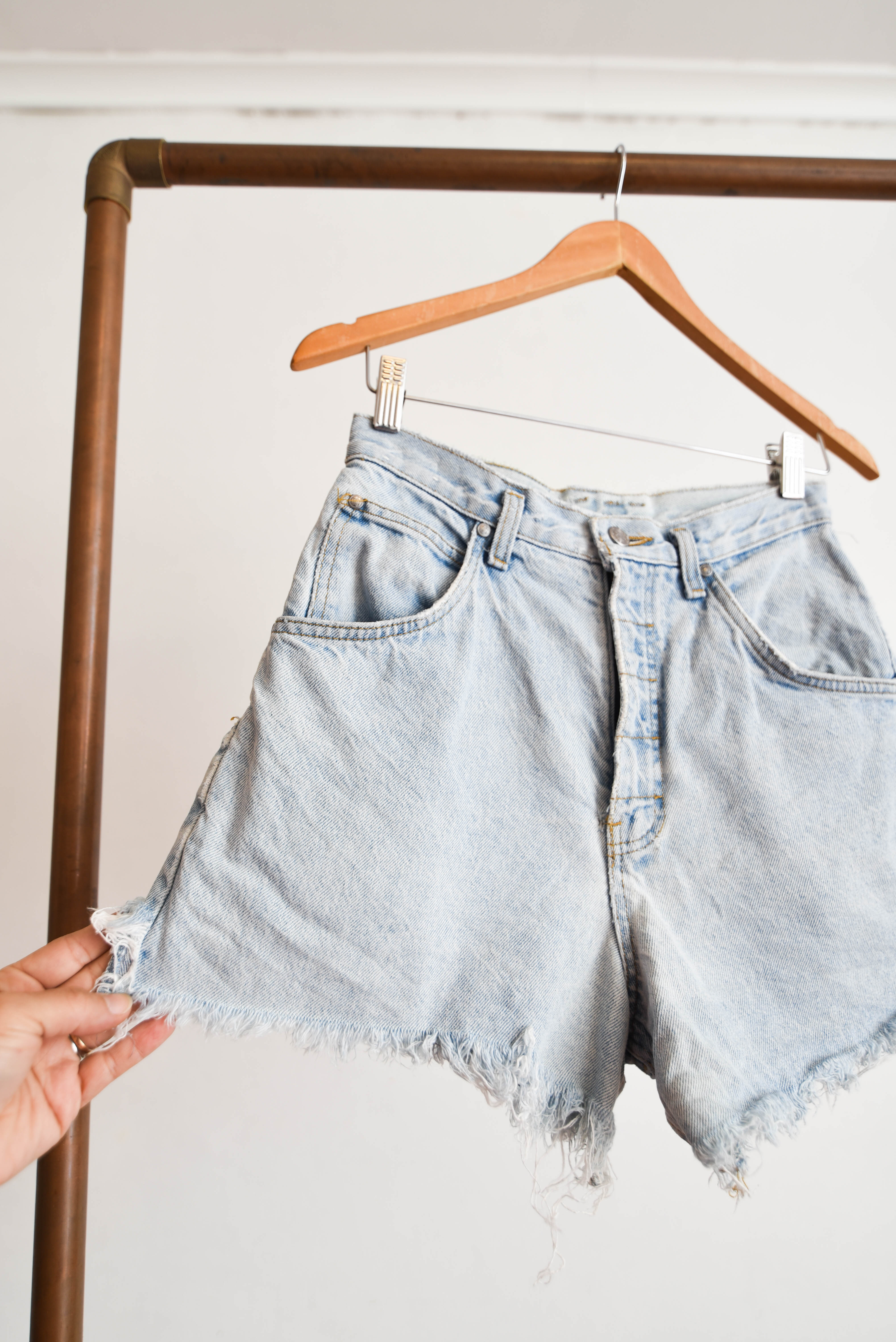 Short denim tiro alto