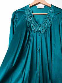 Blusa lencera azul turquesa Vanity Fair vntg