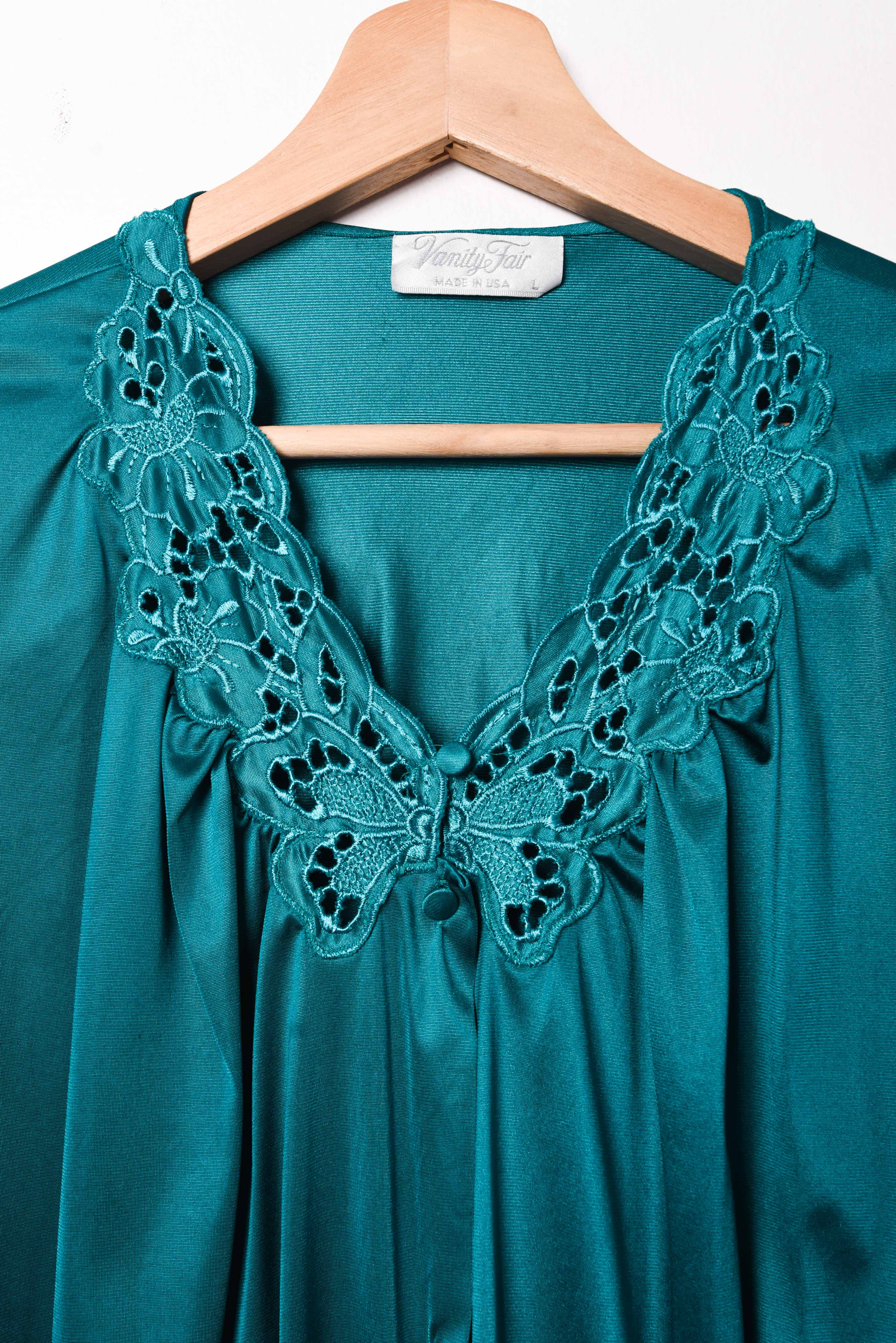 Blusa lencera azul turquesa Vanity Fair vntg