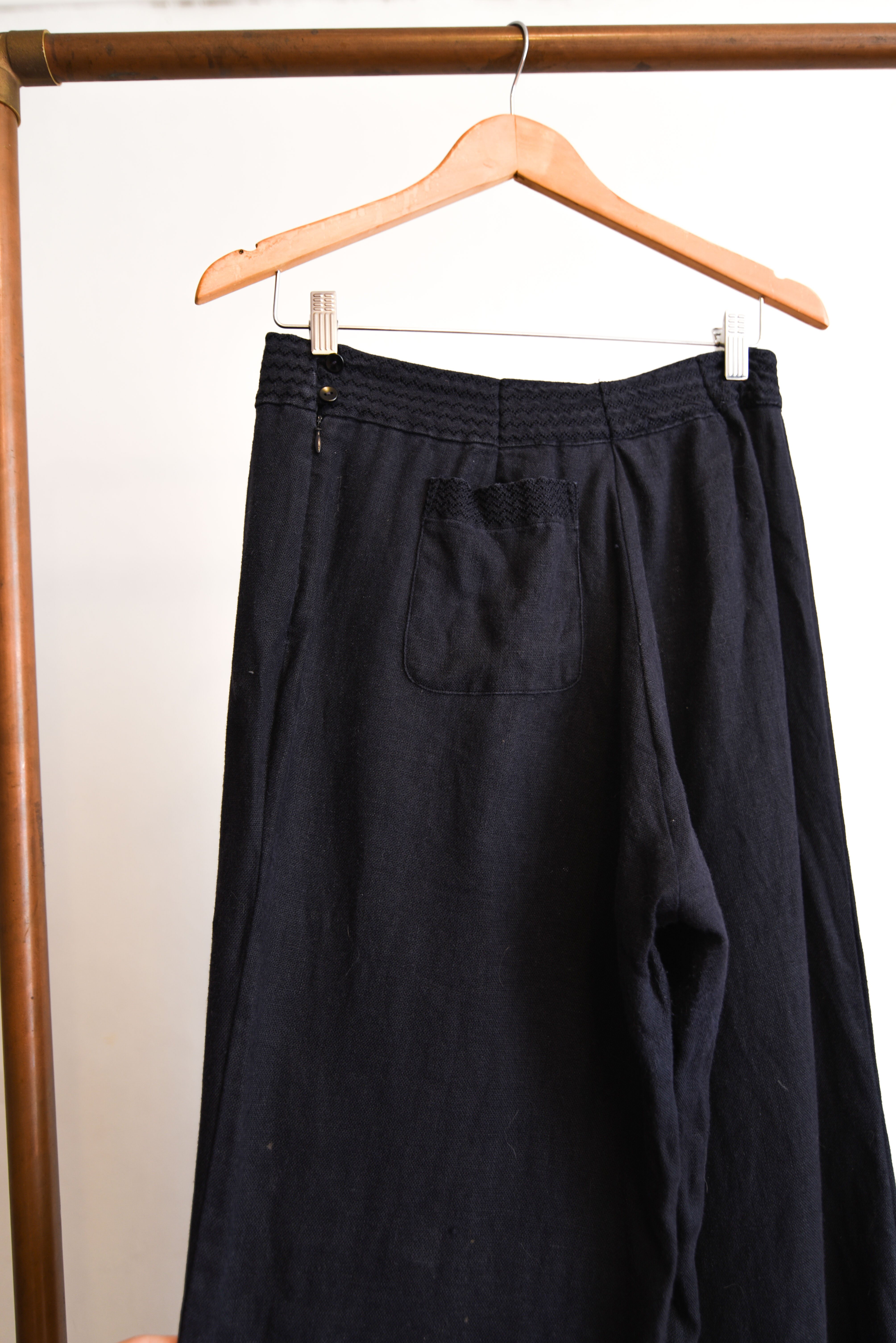 Pantalón azul marino lino