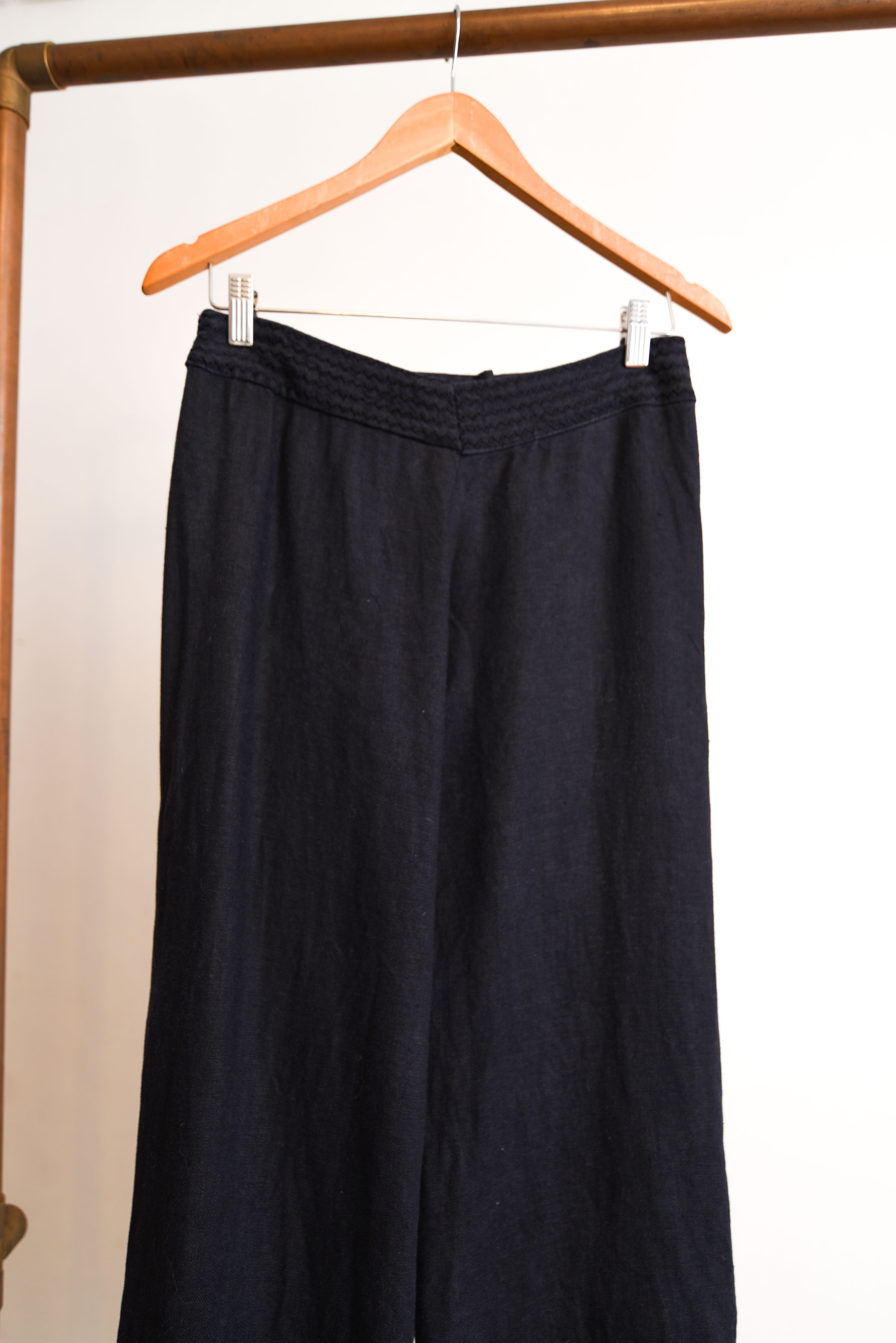Pantalón azul marino lino