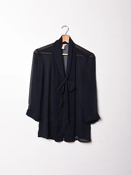Blusa navy trasparencia