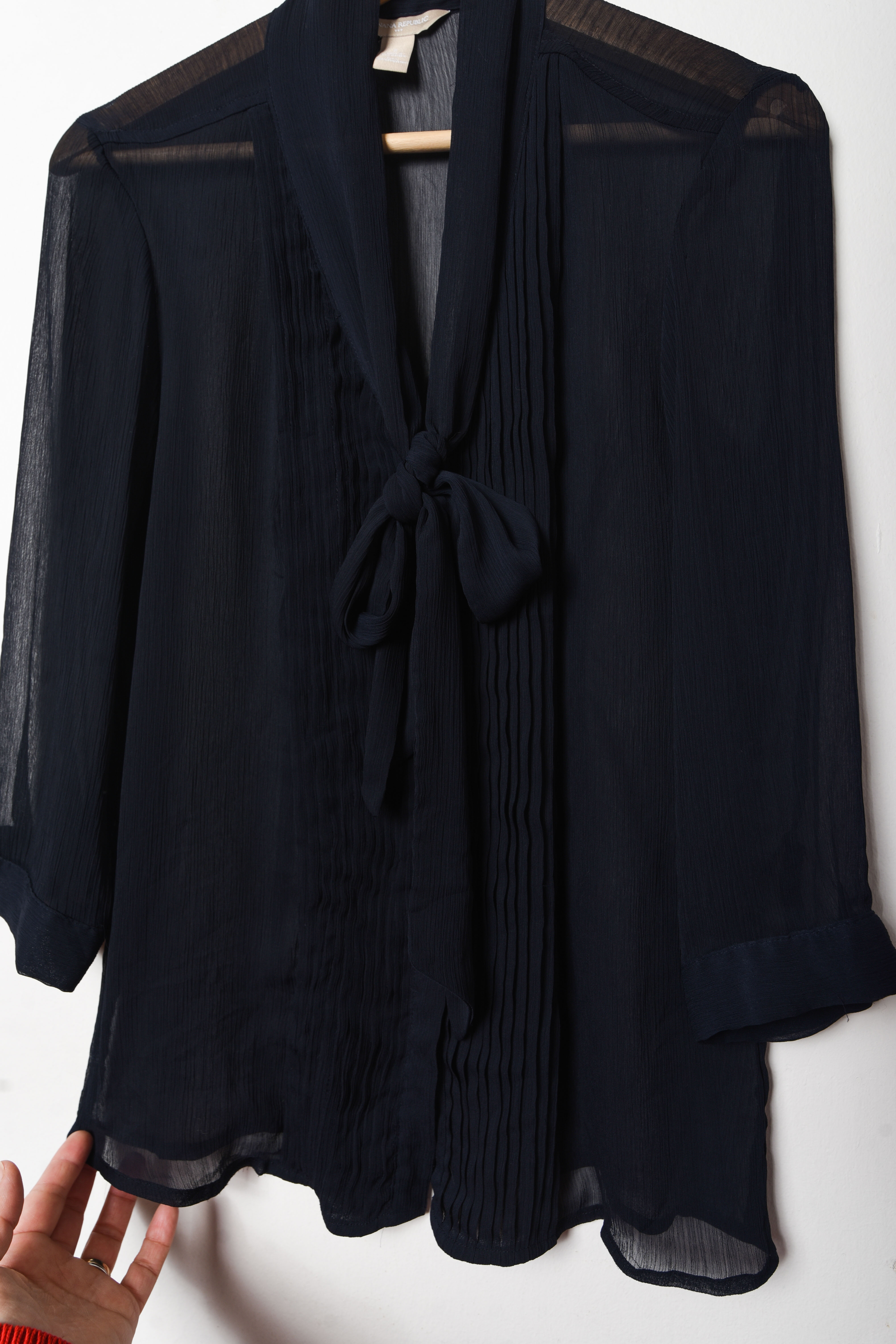 Blusa navy trasparencia
