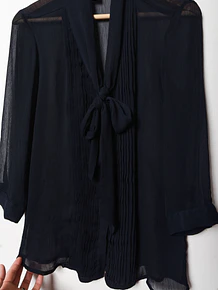 Blusa navy trasparencia