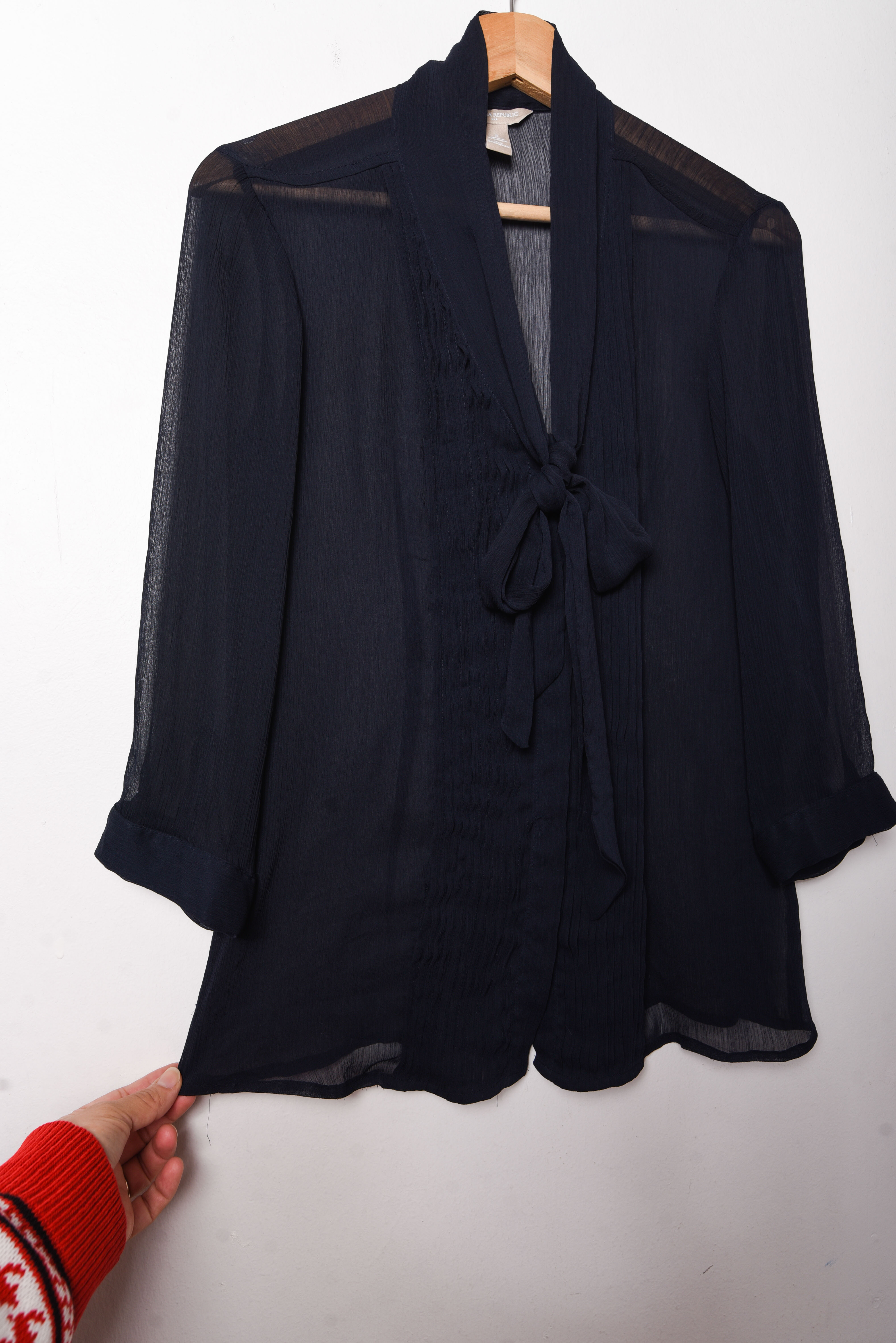 Blusa navy trasparencia