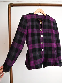 Chaqueta morada cuadros vntg