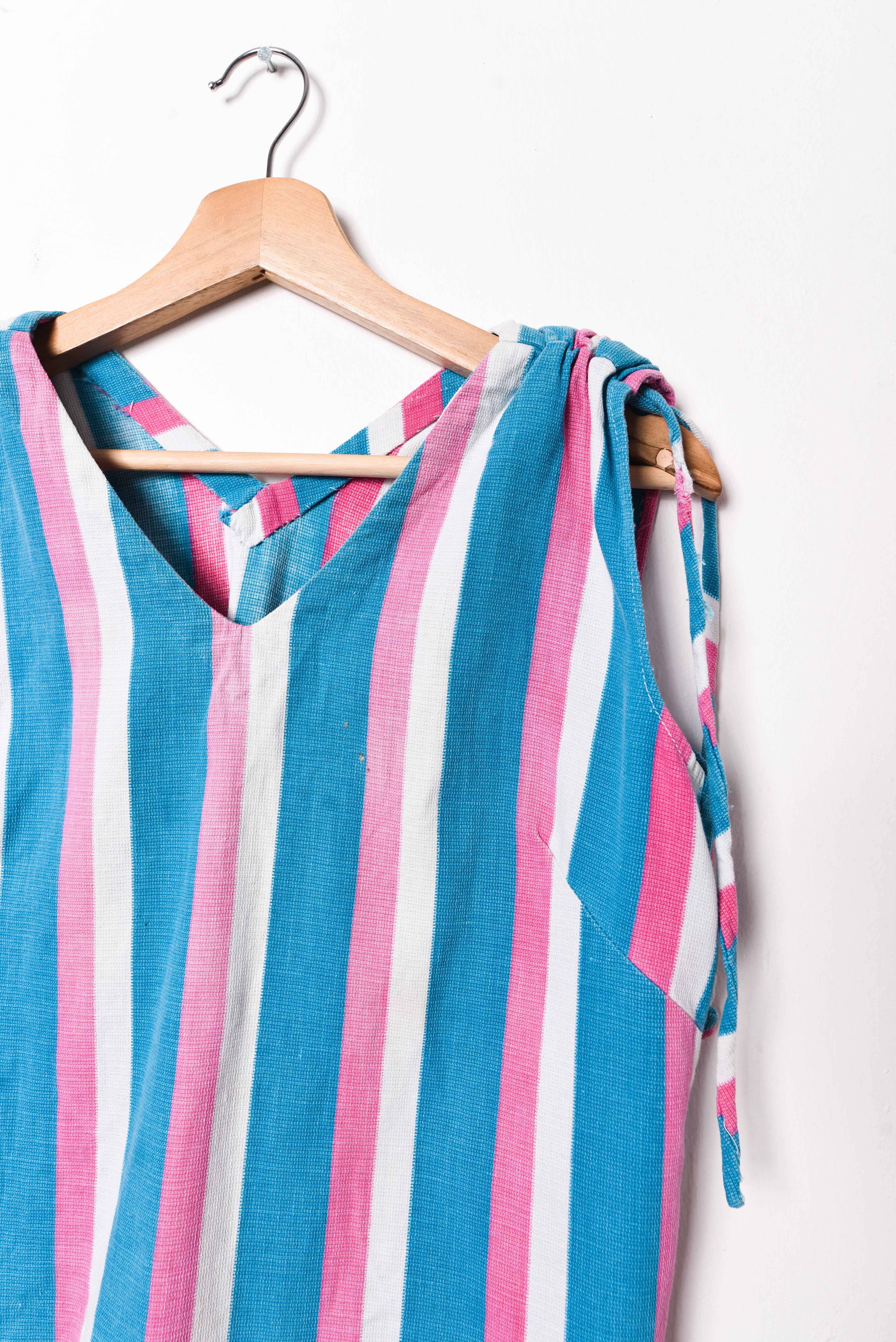 Top turquesa rayado 80s