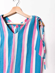 Top turquesa rayado 80s