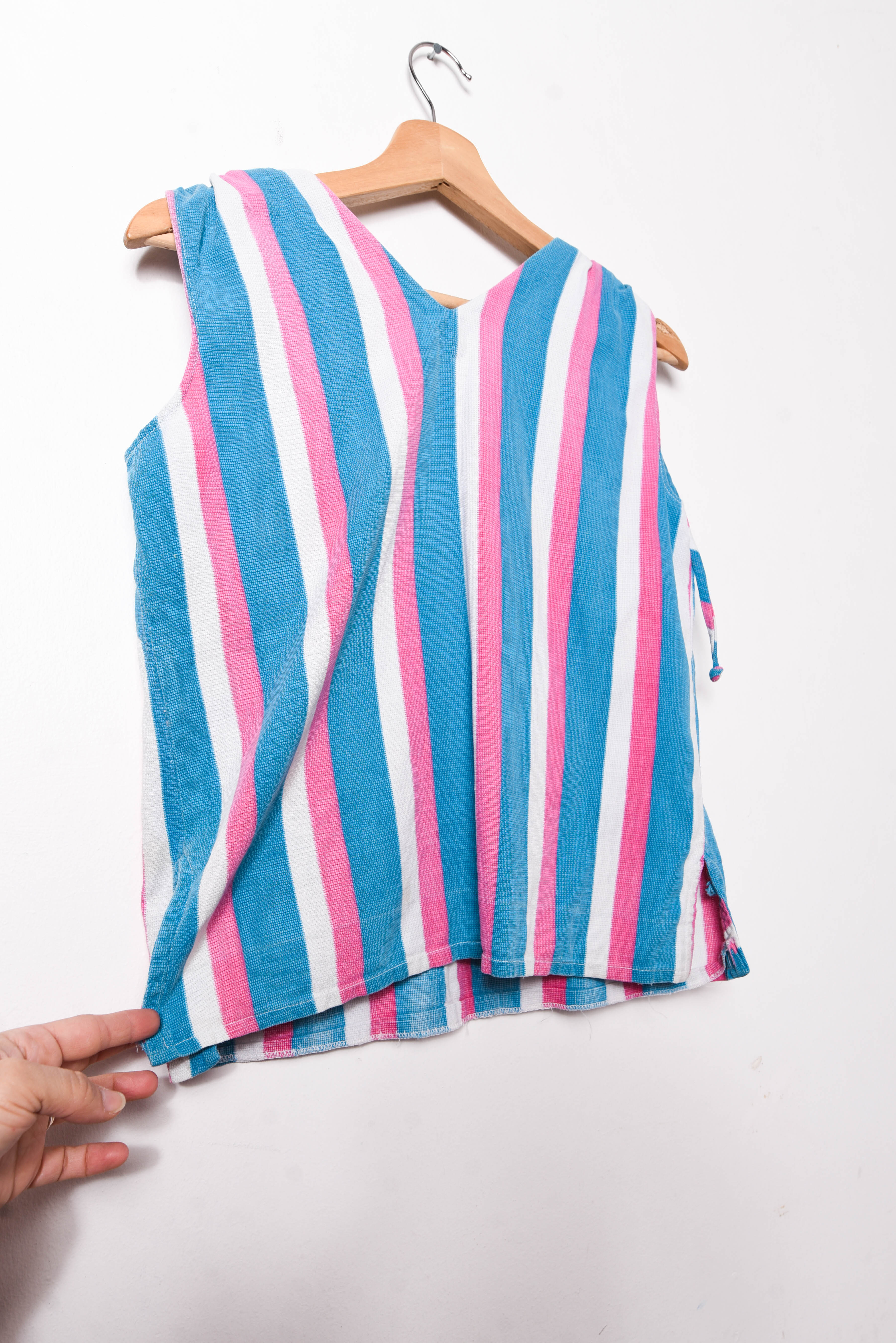 Top turquesa rayado 80s