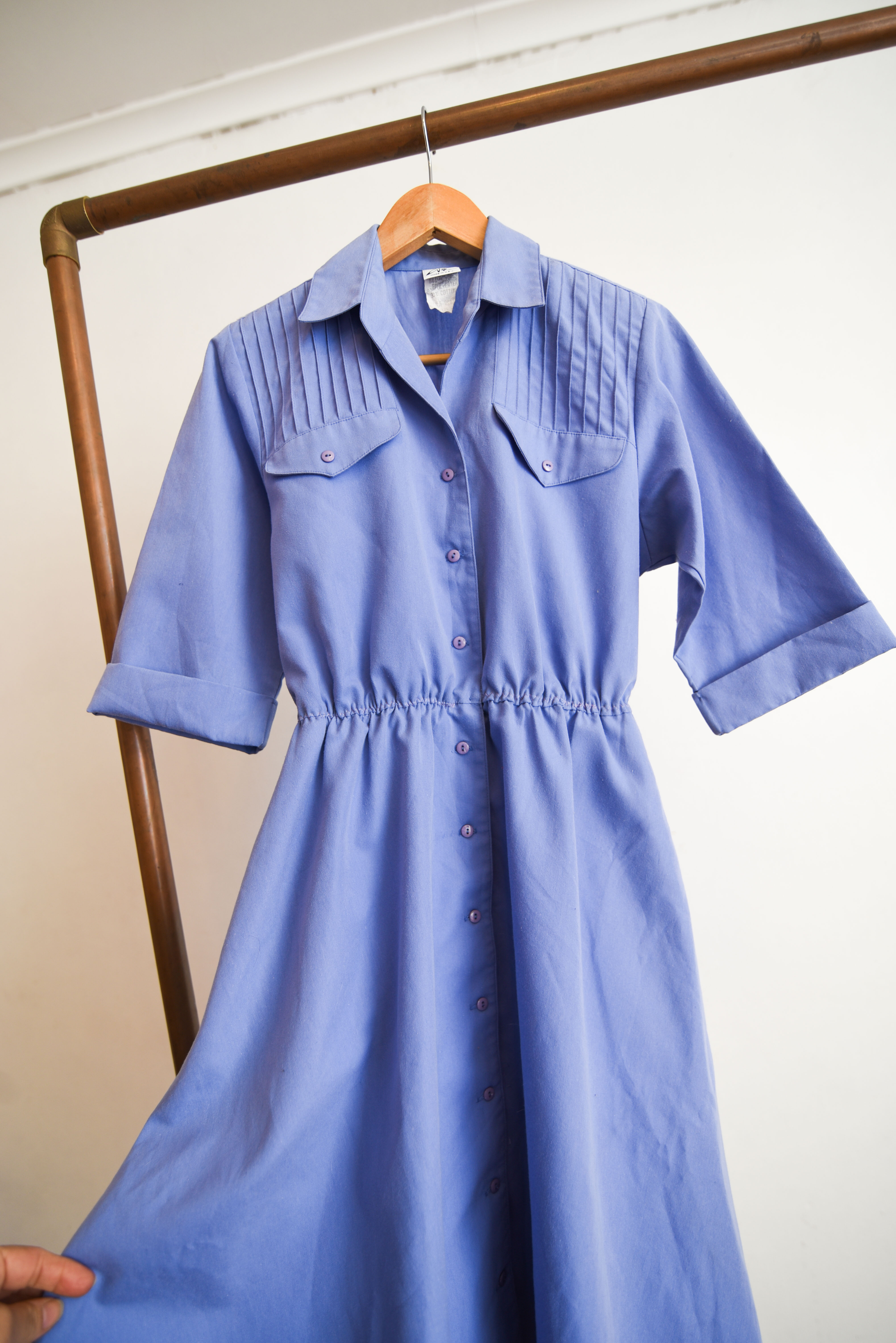 Vestido lila camisero vintage