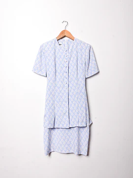 Vestido celeste floral 90s margaritas