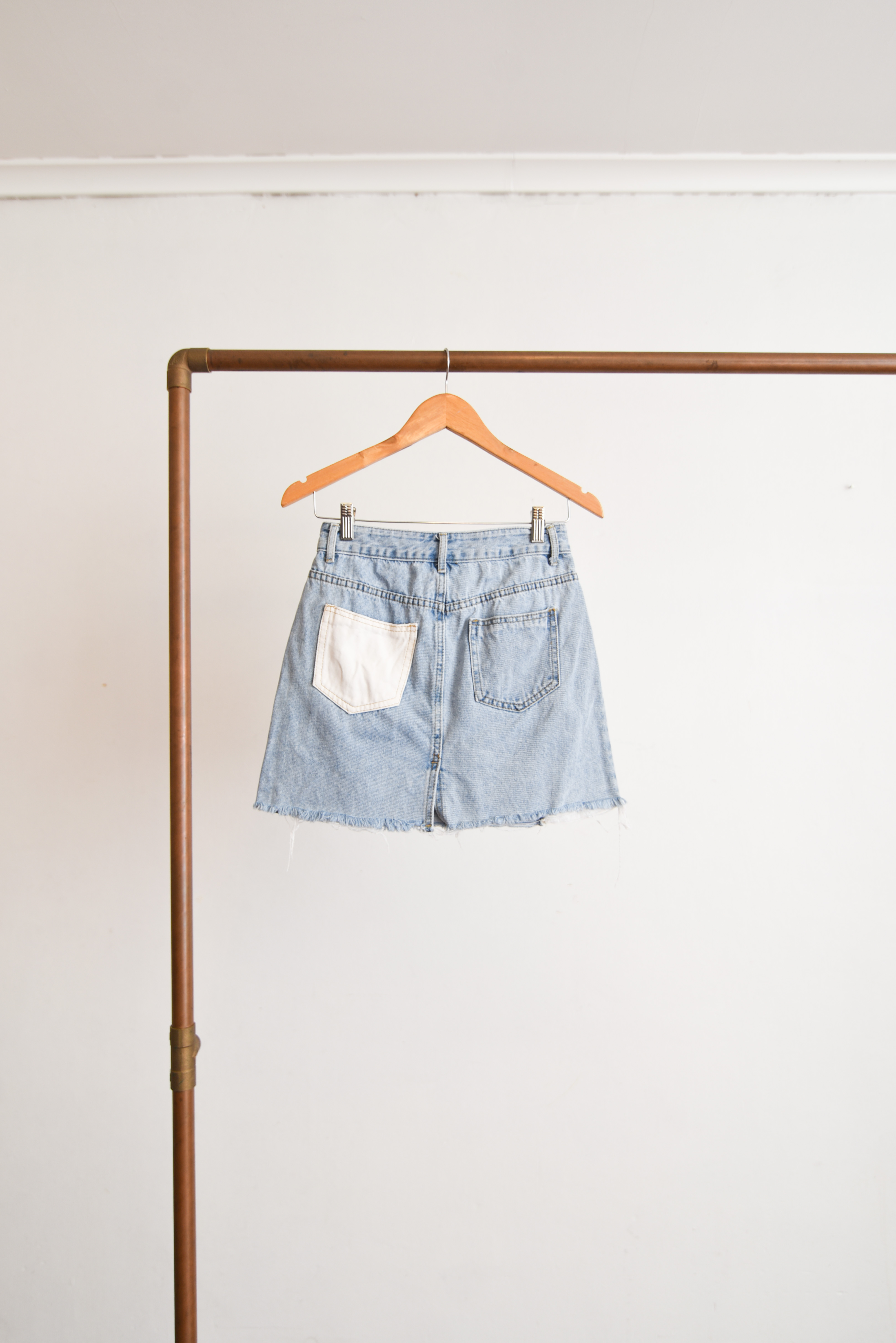 Falda bicolor denim