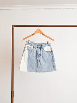 Falda bicolor denim