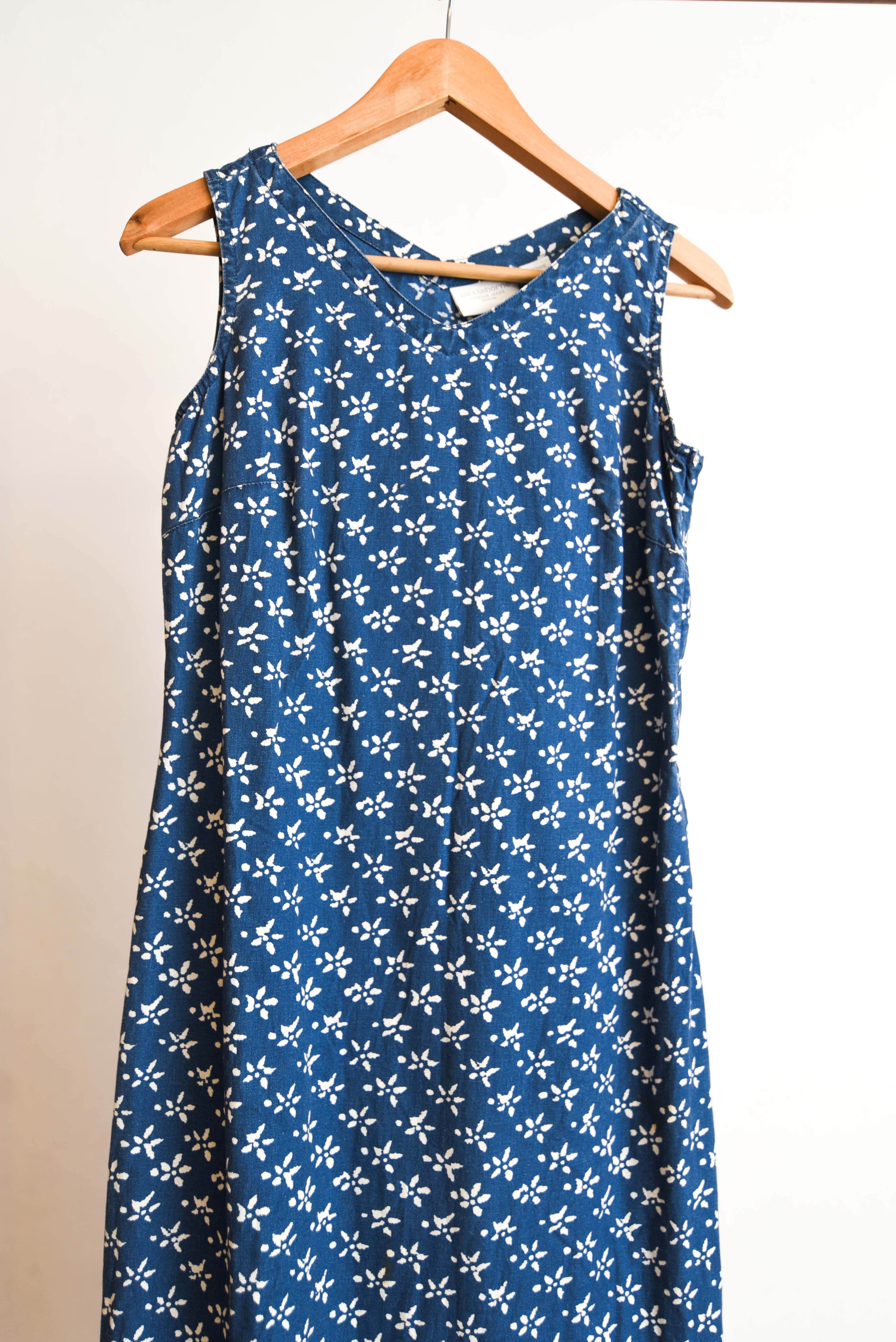 Maxi vestido denim floral 90s