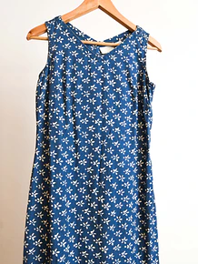 Maxi vestido denim floral 90s