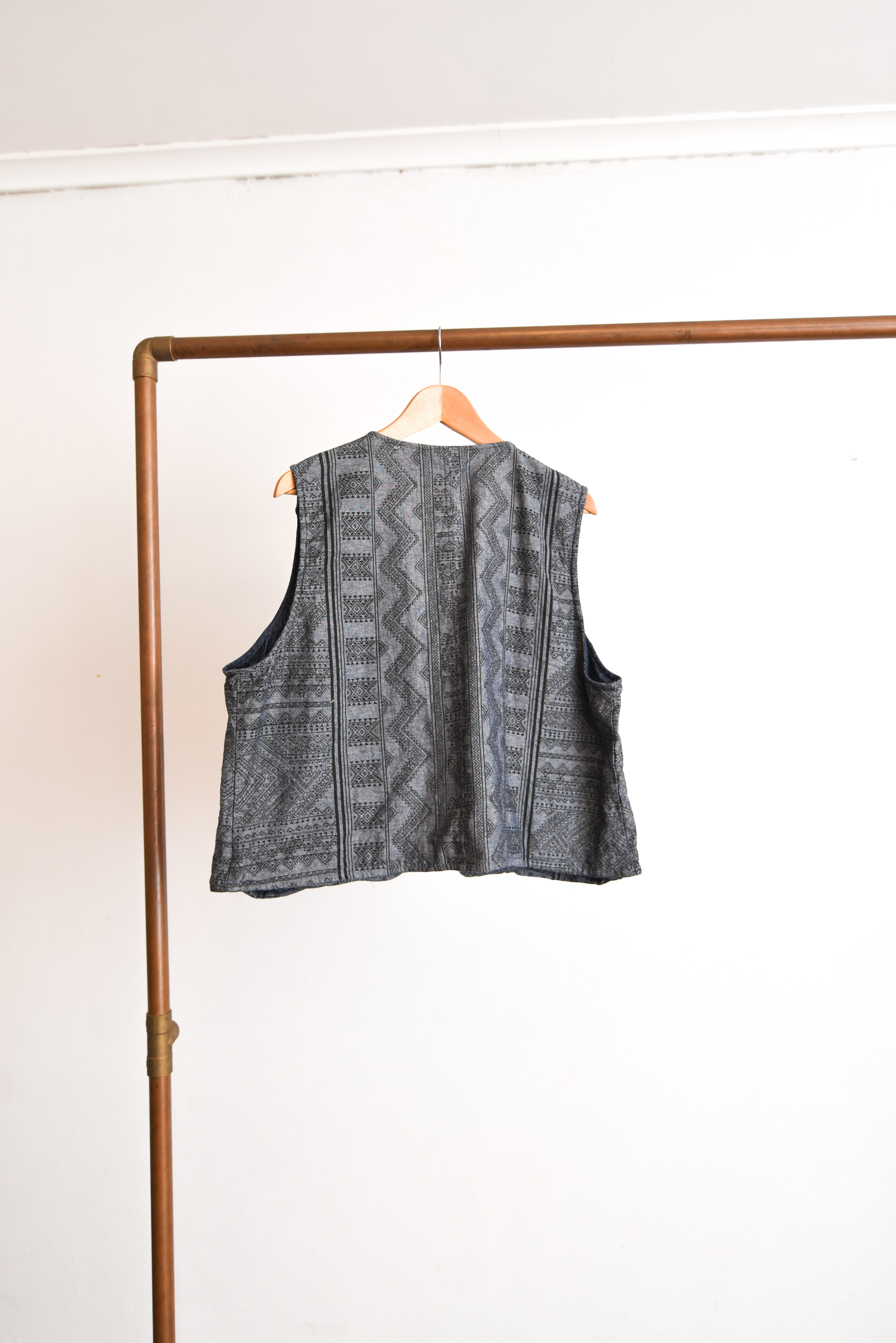 Vest denim folk vntg