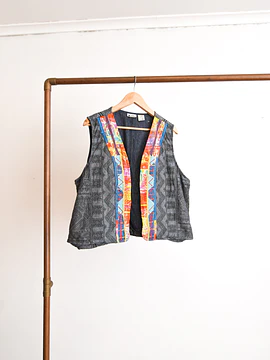 Vest denim folk vntg