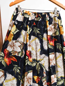 Falda midi floral navy