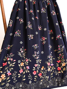 Maxi falda azul navy floral plus size