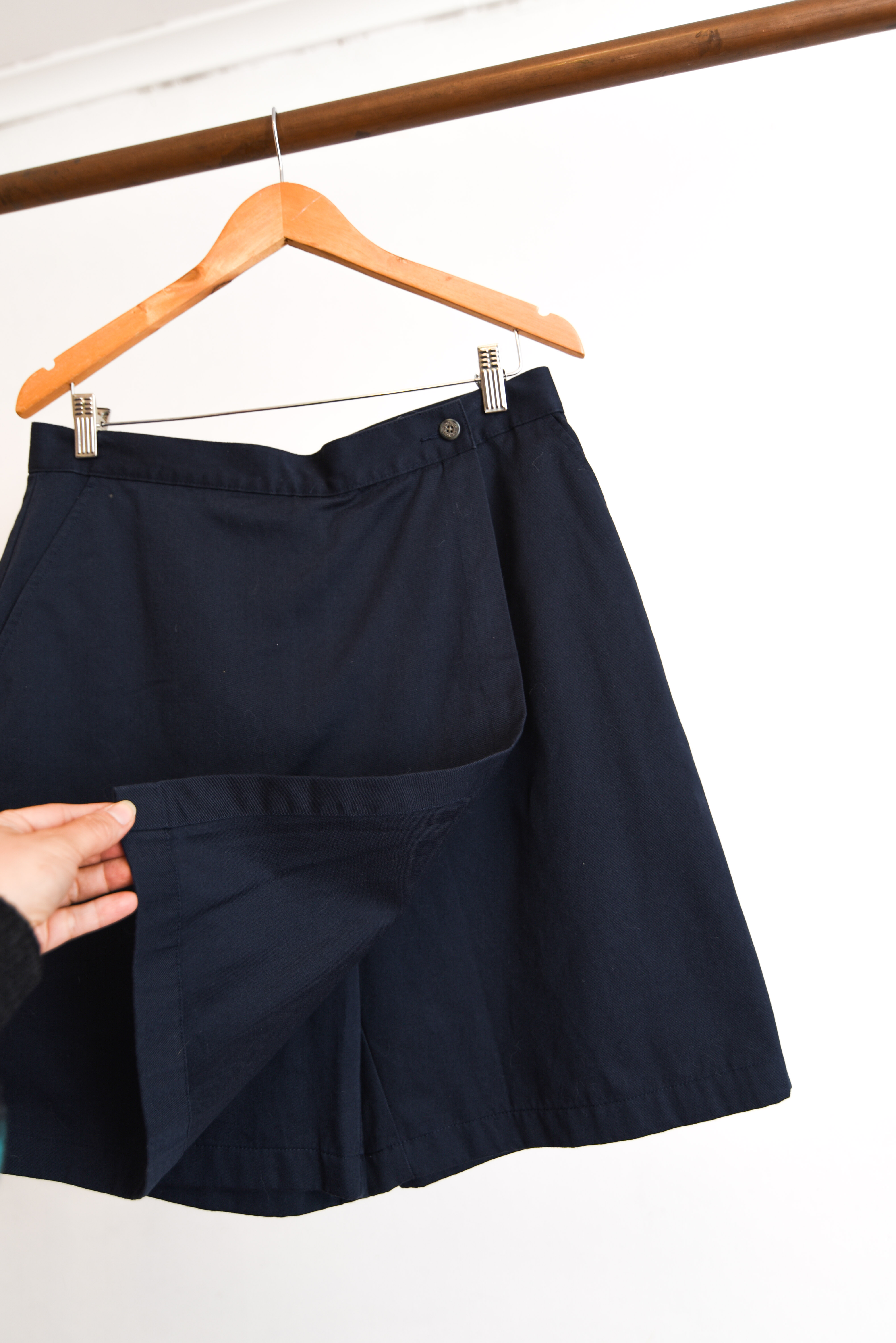 Falda-short navy LL Bean vintage