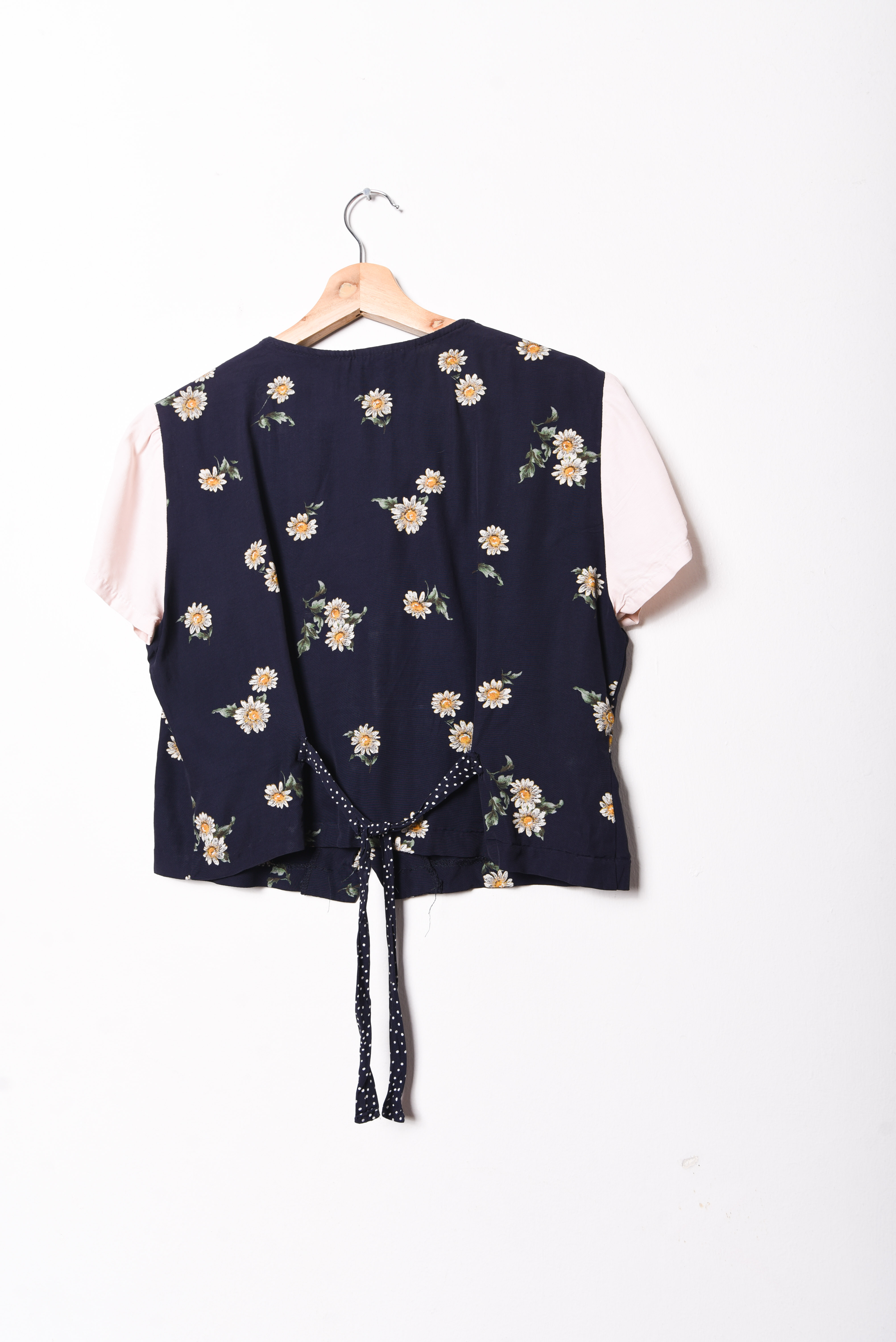 Blusa 90s floral azul marino