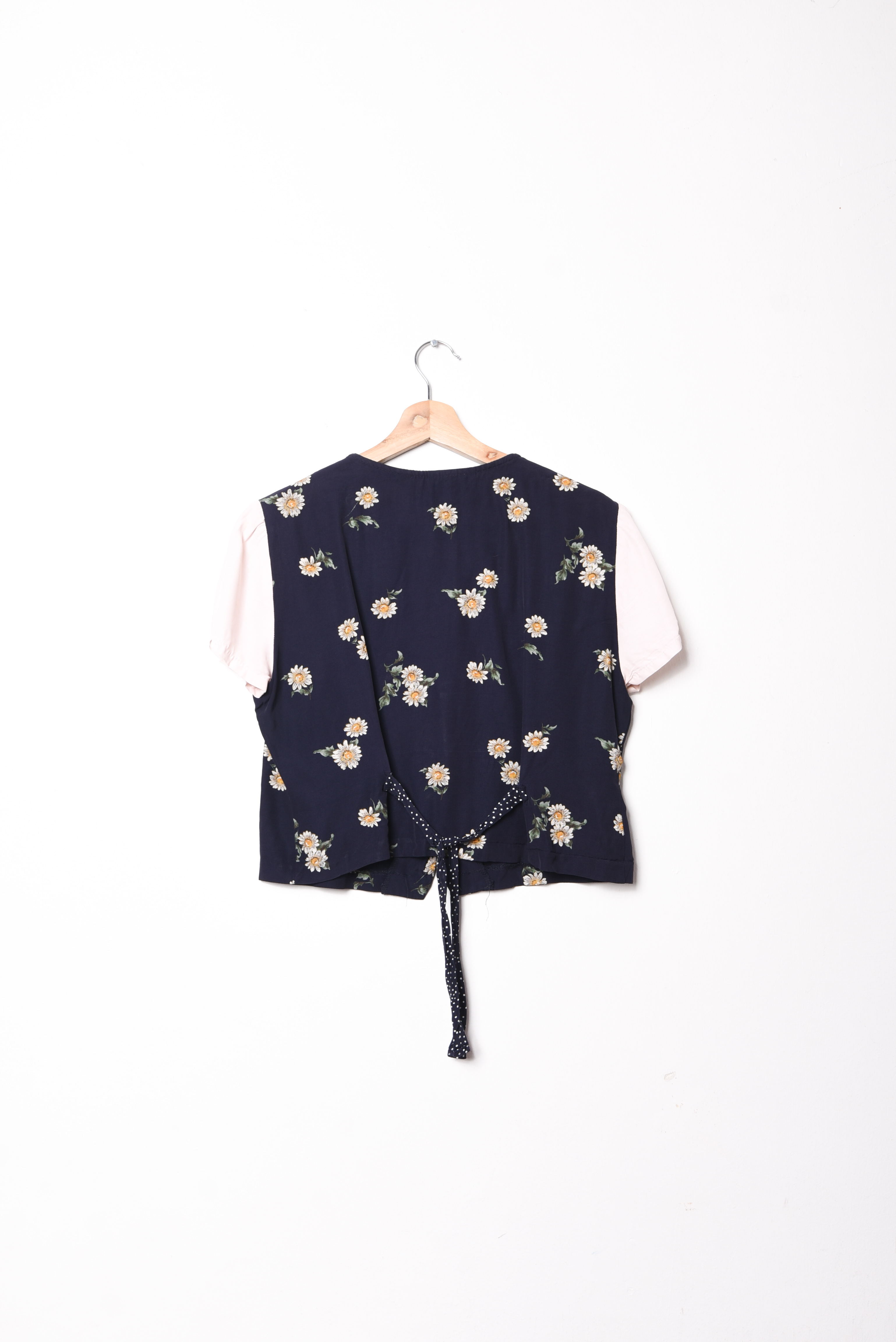 Blusa 90s floral azul marino