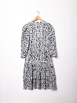 Vestido 80s navy floral