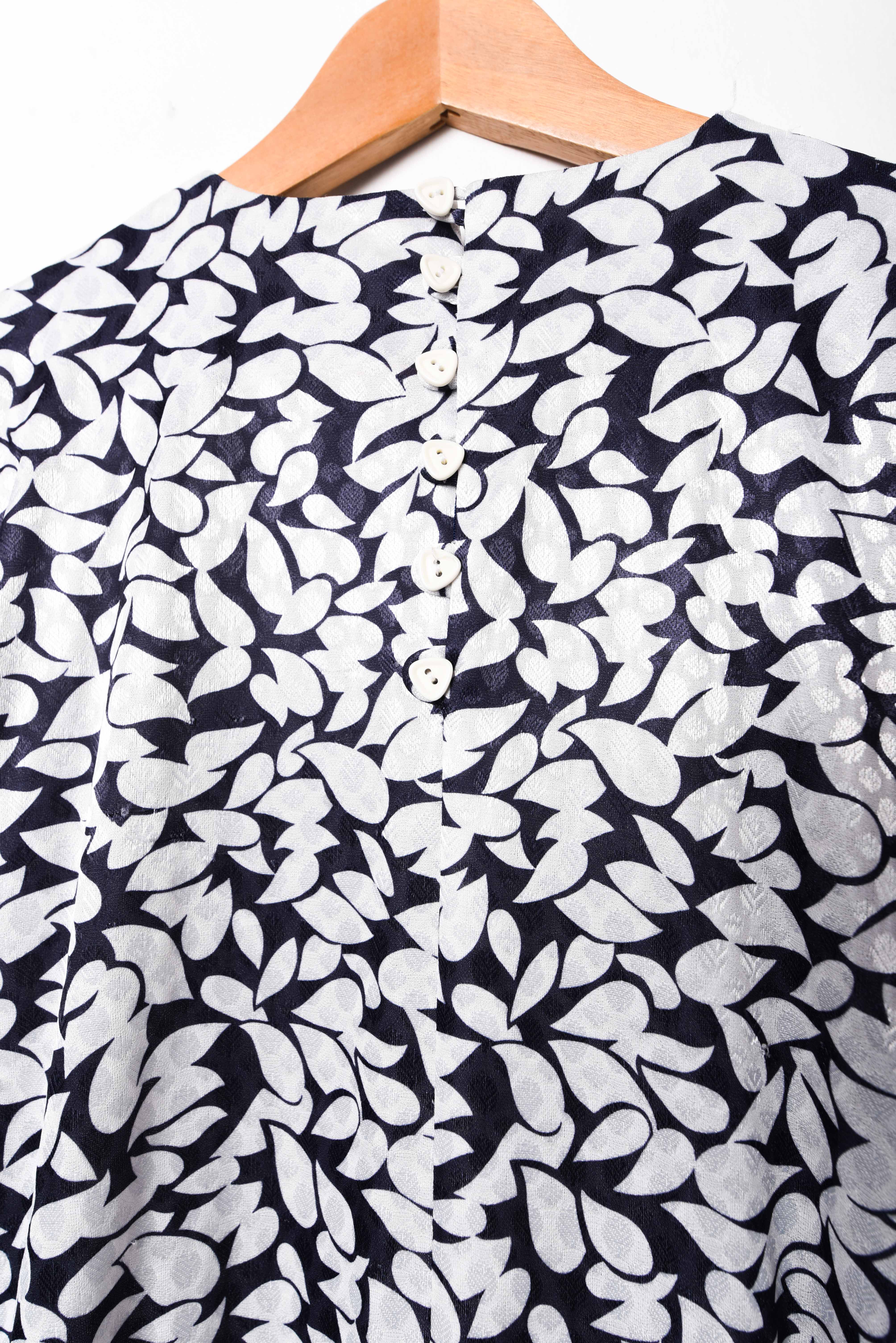 Vestido 80s navy floral