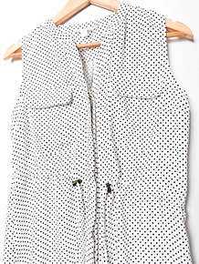 Vestido camisero blanco dots