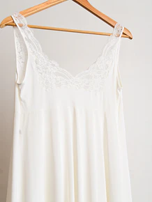 Maxi vestido lencero vintage encaje italiano