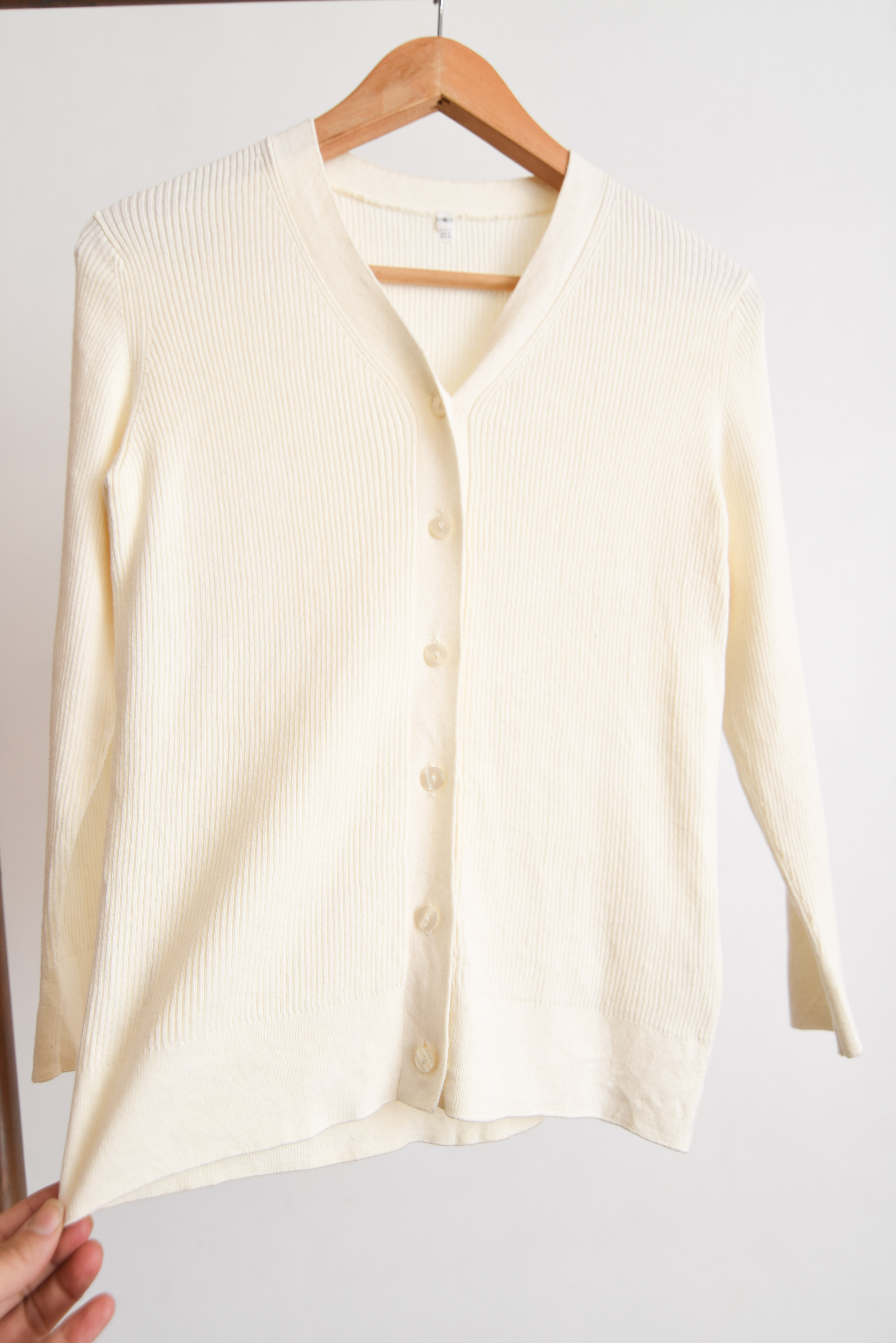 Cardigan marfil algodón silk