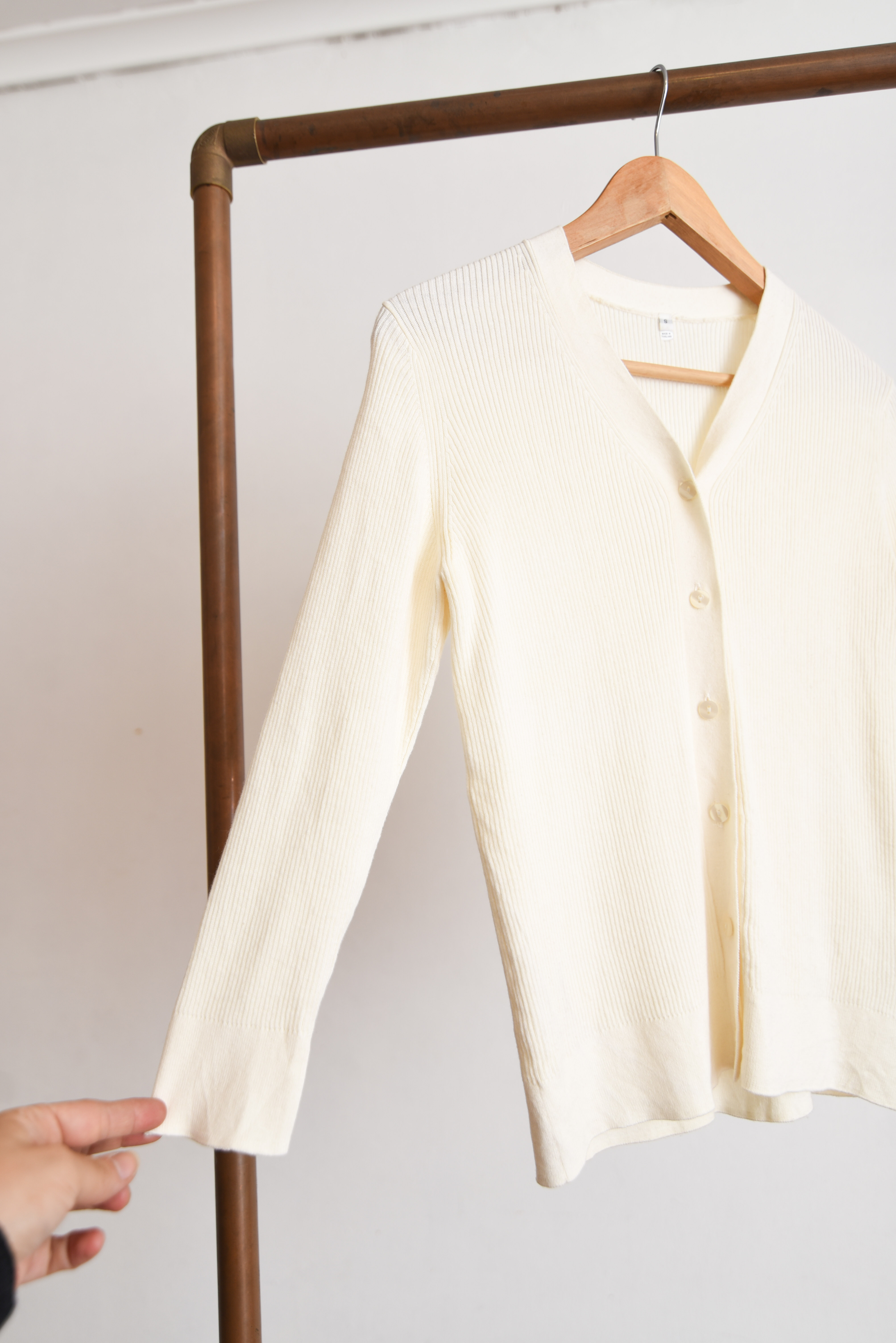 Cardigan marfil algodón silk