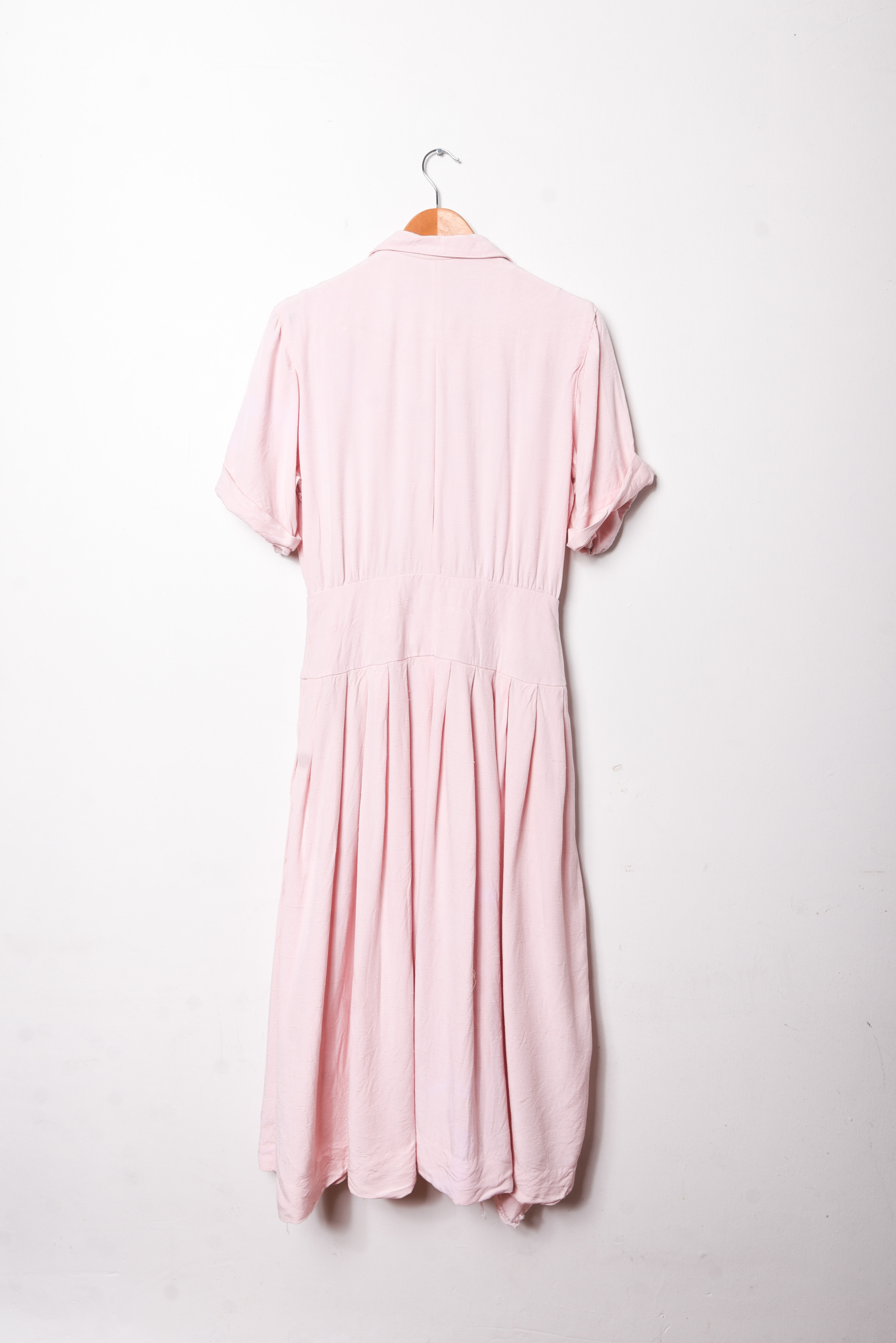 Vestido rosa pastel cruzado vntg