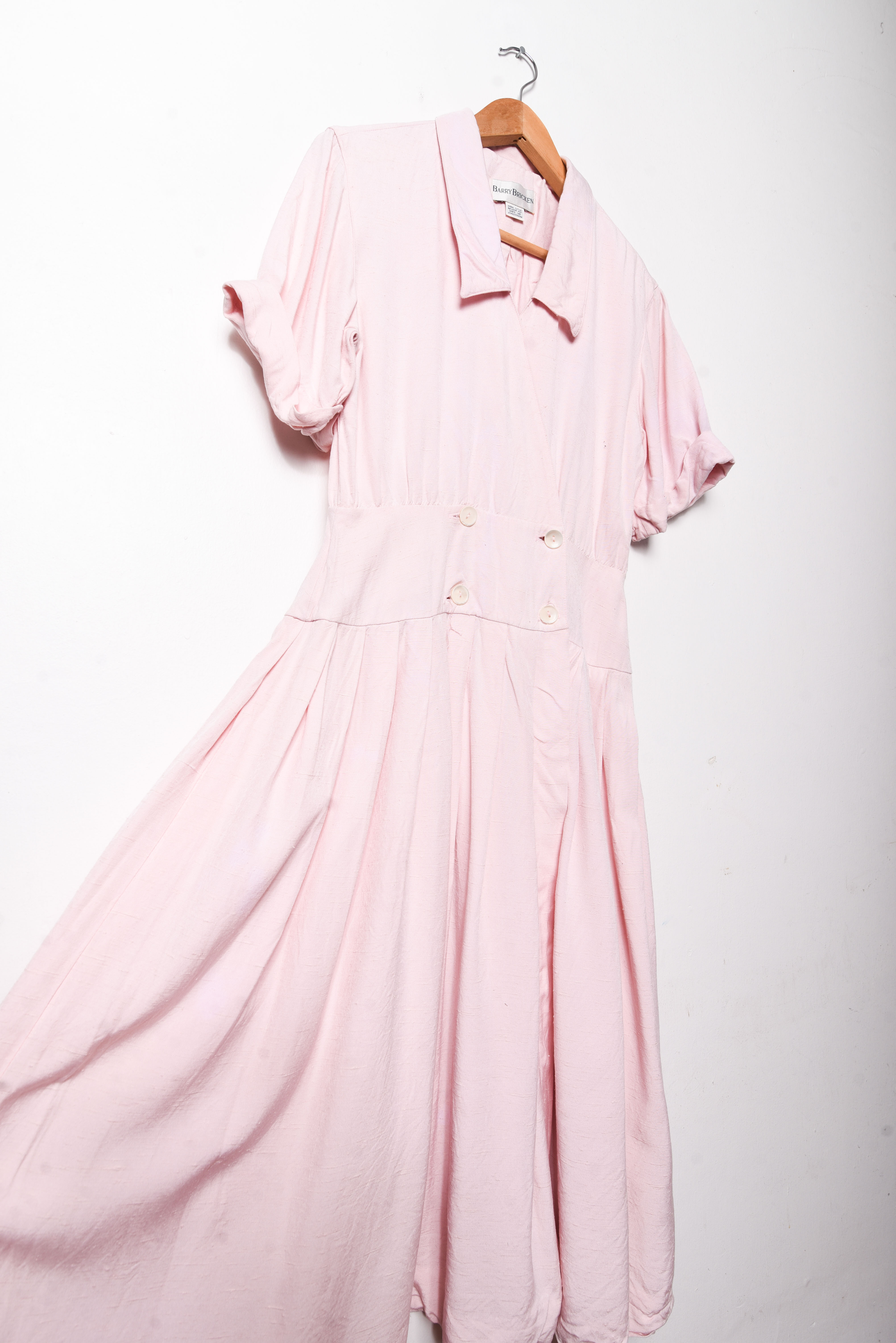 Vestido rosa pastel cruzado vntg