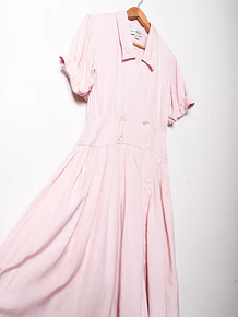 Vestido rosa pastel cruzado vntg