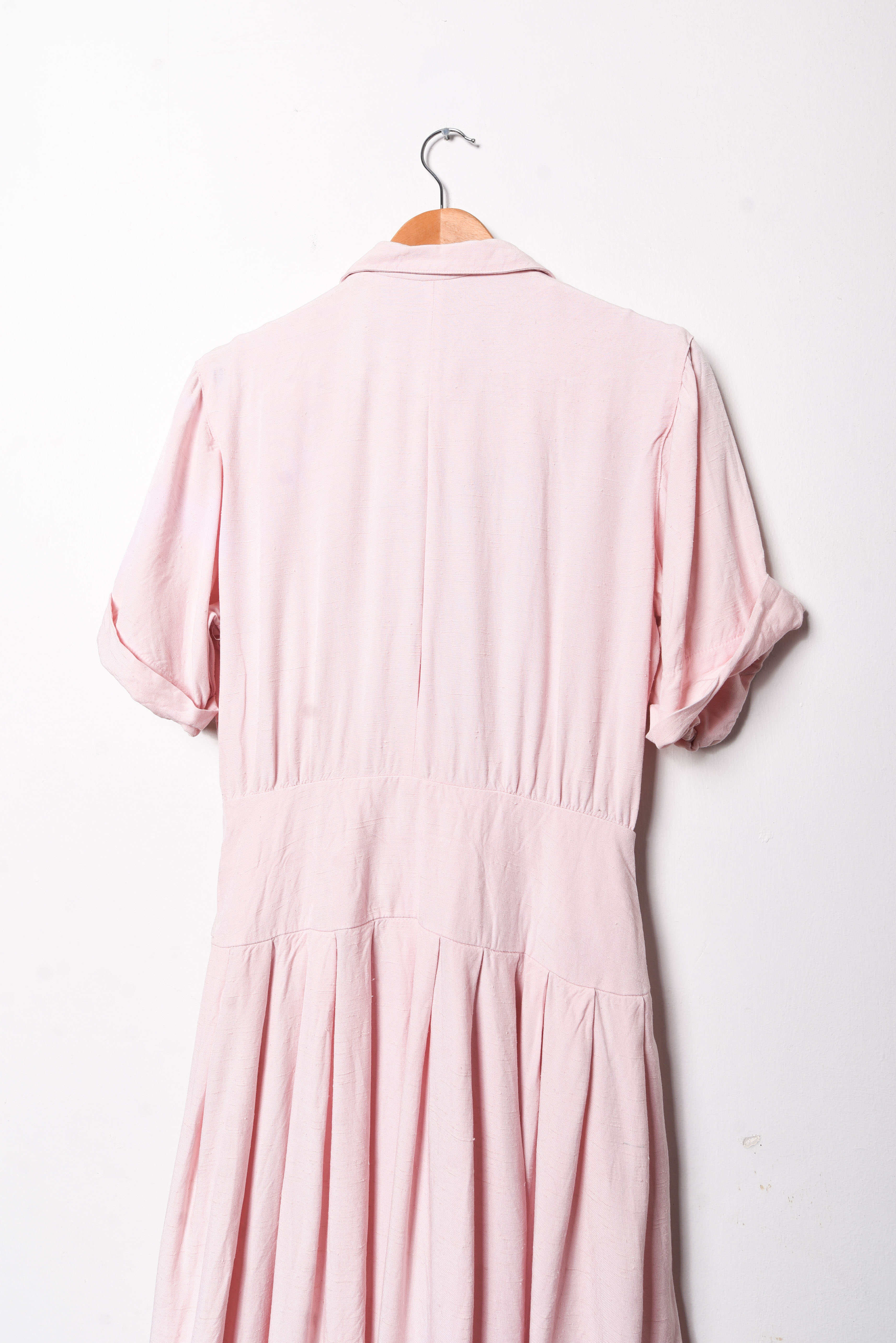 Vestido rosa pastel cruzado vntg