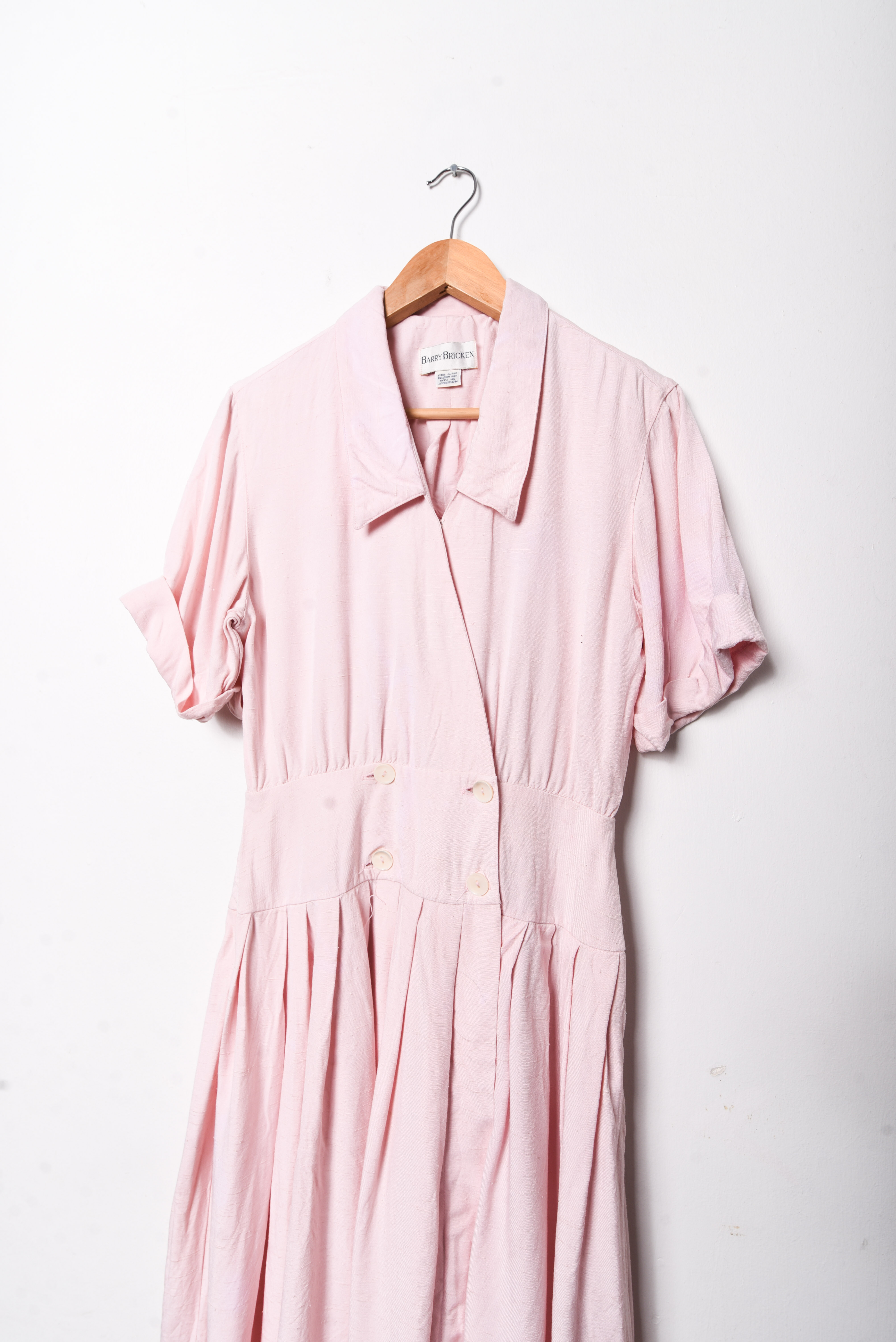 Vestido rosa pastel cruzado vntg