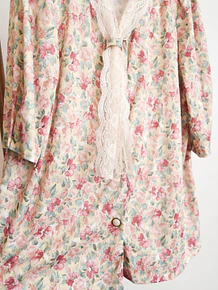 Vestido verde floral pastel vintage cuellito