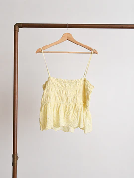 Top amarillo lima eyelet