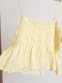 Top amarillo lima eyelet