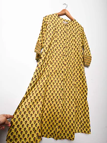 Maxi vestido amarillo floral túnica