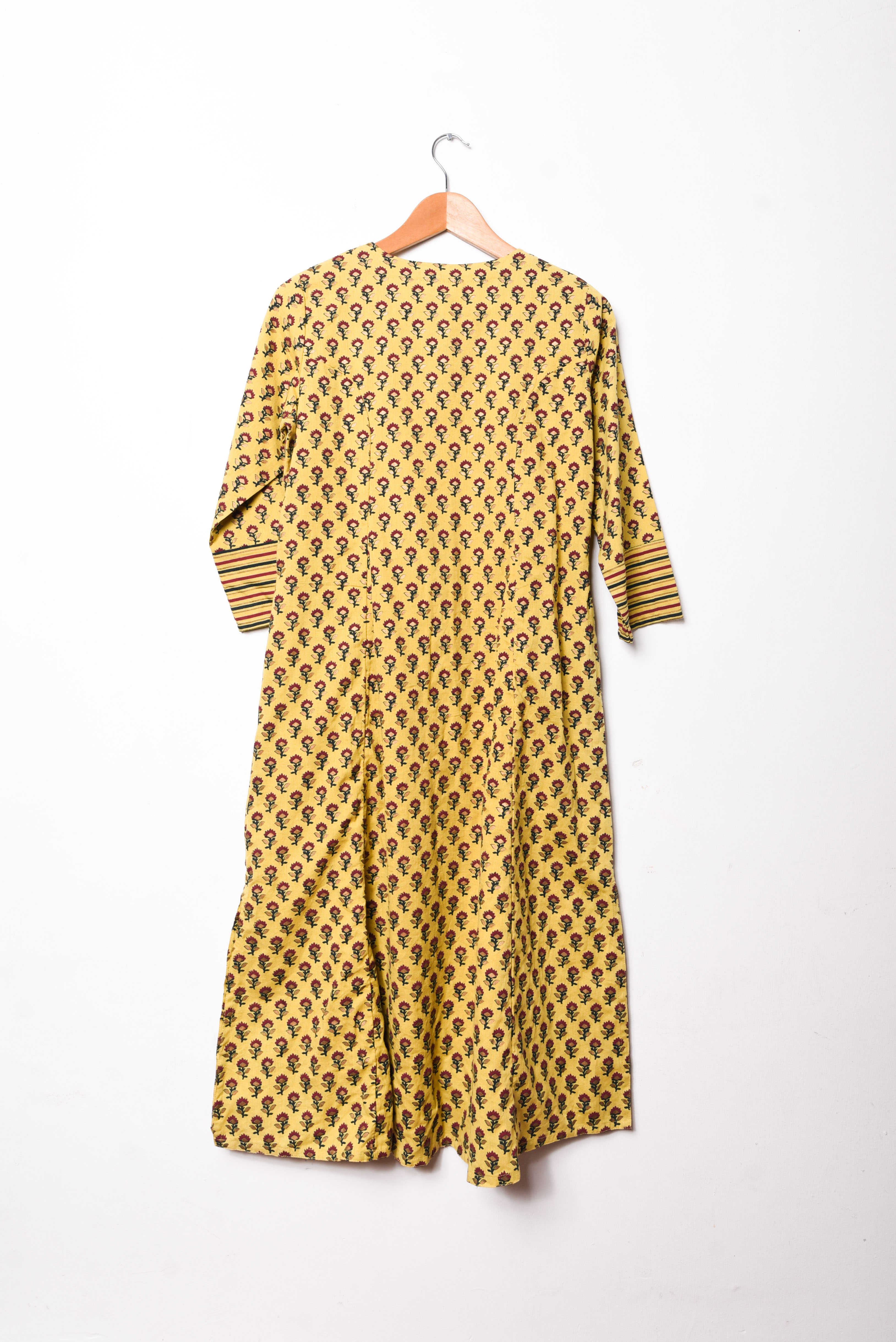 Maxi vestido amarillo floral túnica
