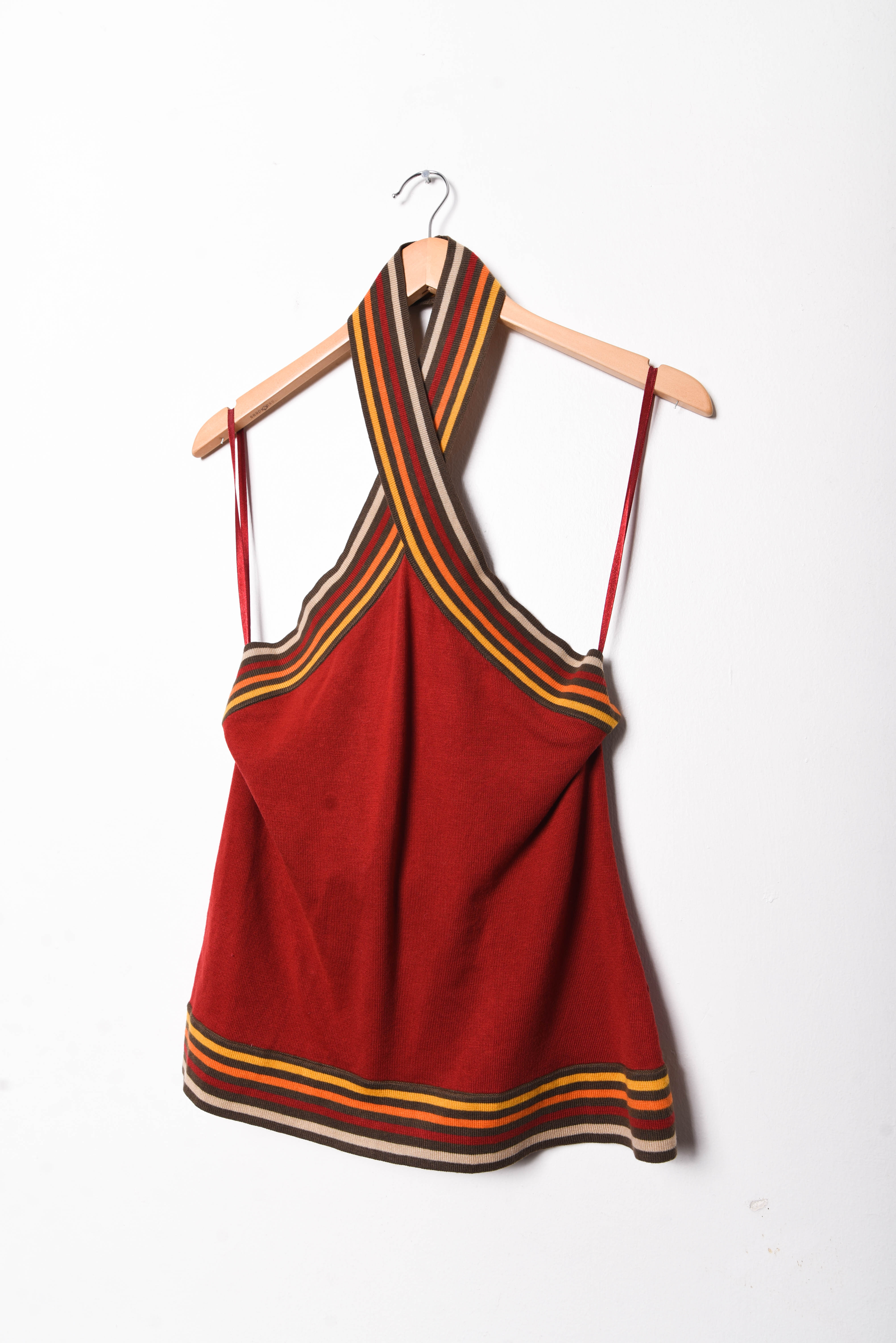 Top y2k true red halter