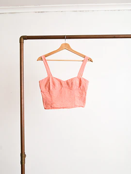 Top gingham coral